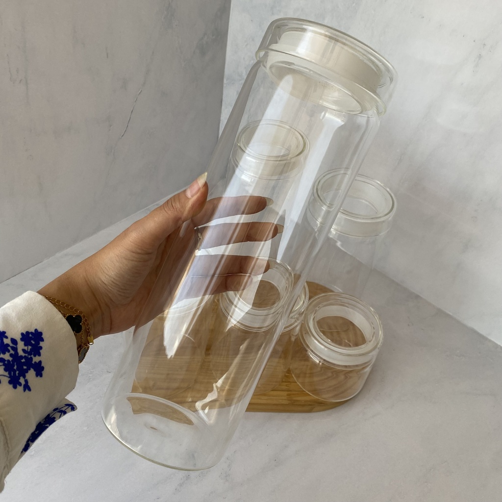 Bocal en verre 1,8l avec couvercle en verre