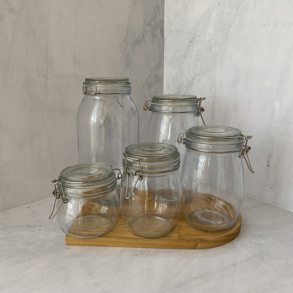 Bocal En Verre Rond 1500 Ml + Couvercle En Verre