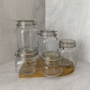 Bocal en verre carré 750 ml + couver en verre