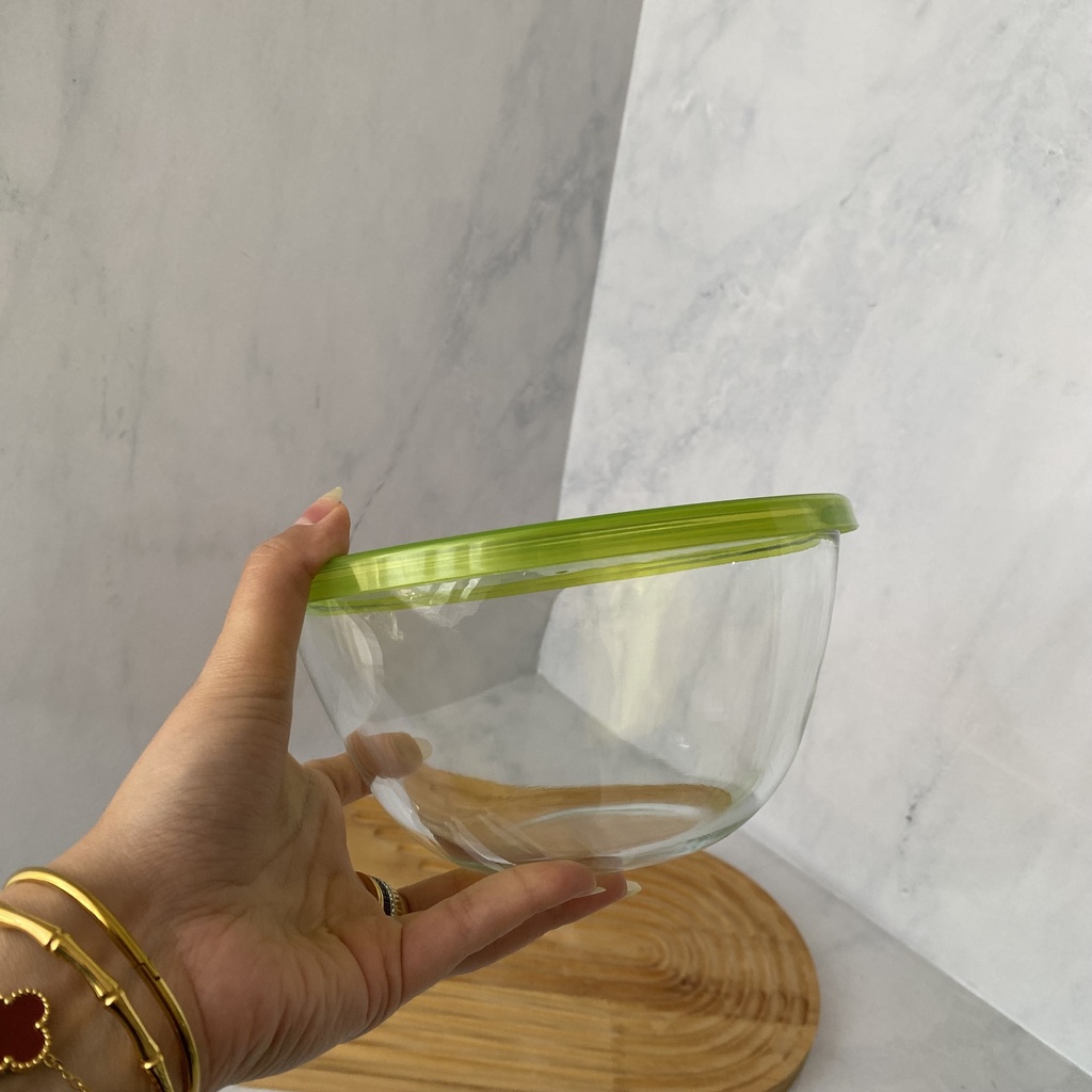 Bol A mixer en verre avec couvercle 1 L