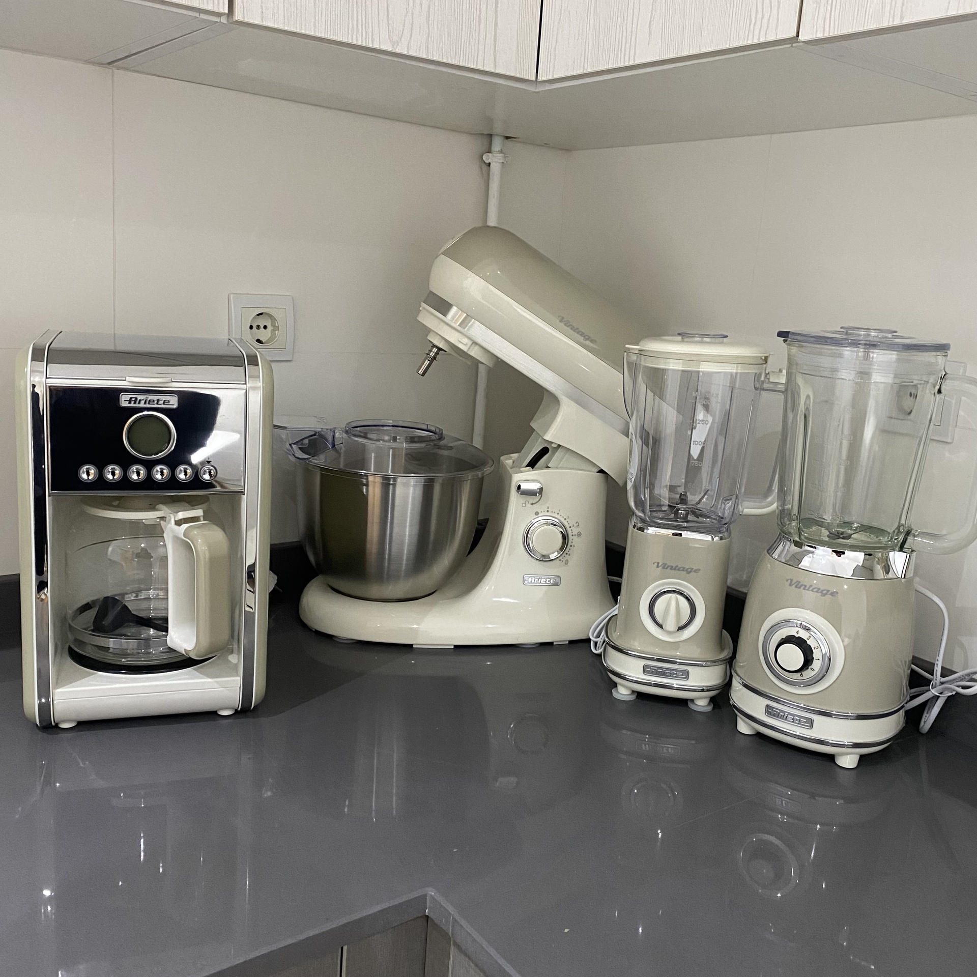 Vintage Blender Bocal En Verre 1.5L Beige