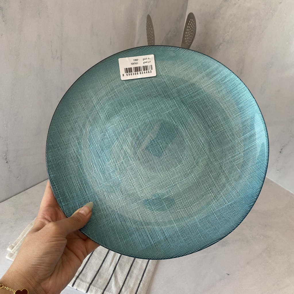 Textile Assiette Plate Metalic Blue 28Cm