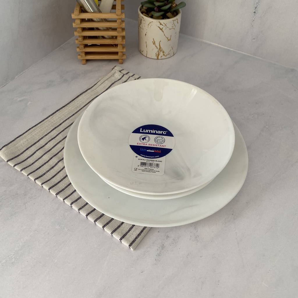 Diwali Blanc Marbre Assiette Creuse 20 Cm