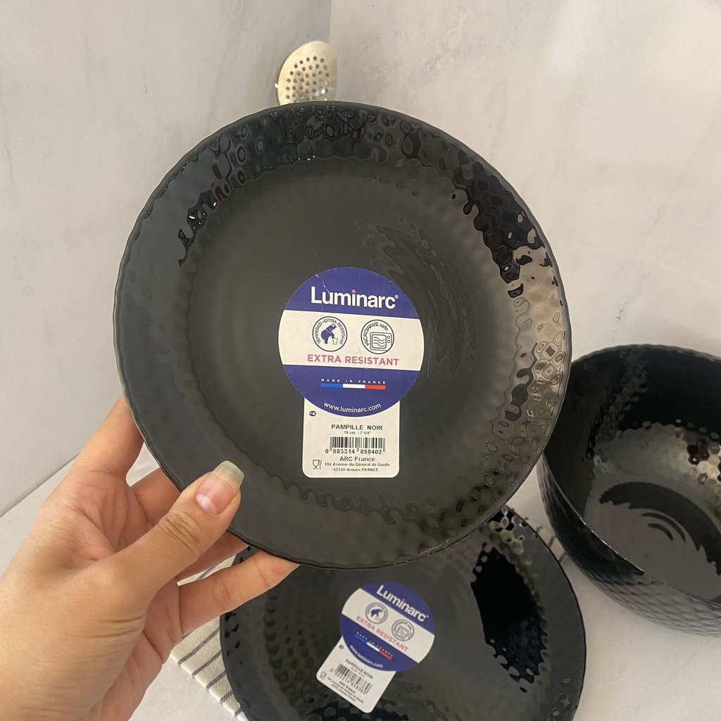 Pampille Noir Assiette Plate 25Cm