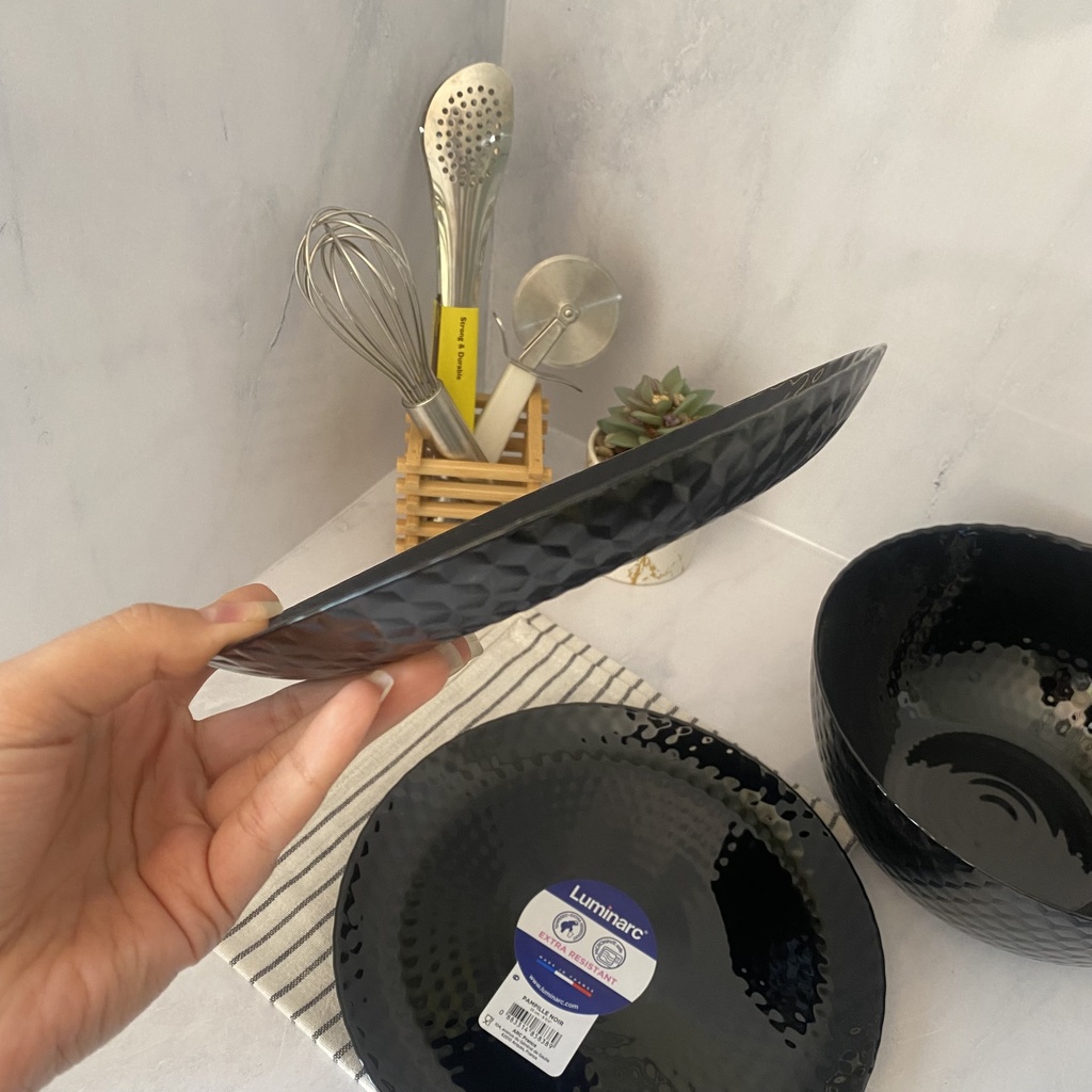 Pampille Noir Assiette Plate 25Cm