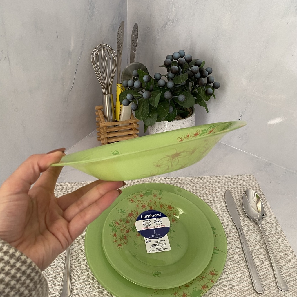 Ipomea Vert Pale Assiette Creuse 21.5 Cm