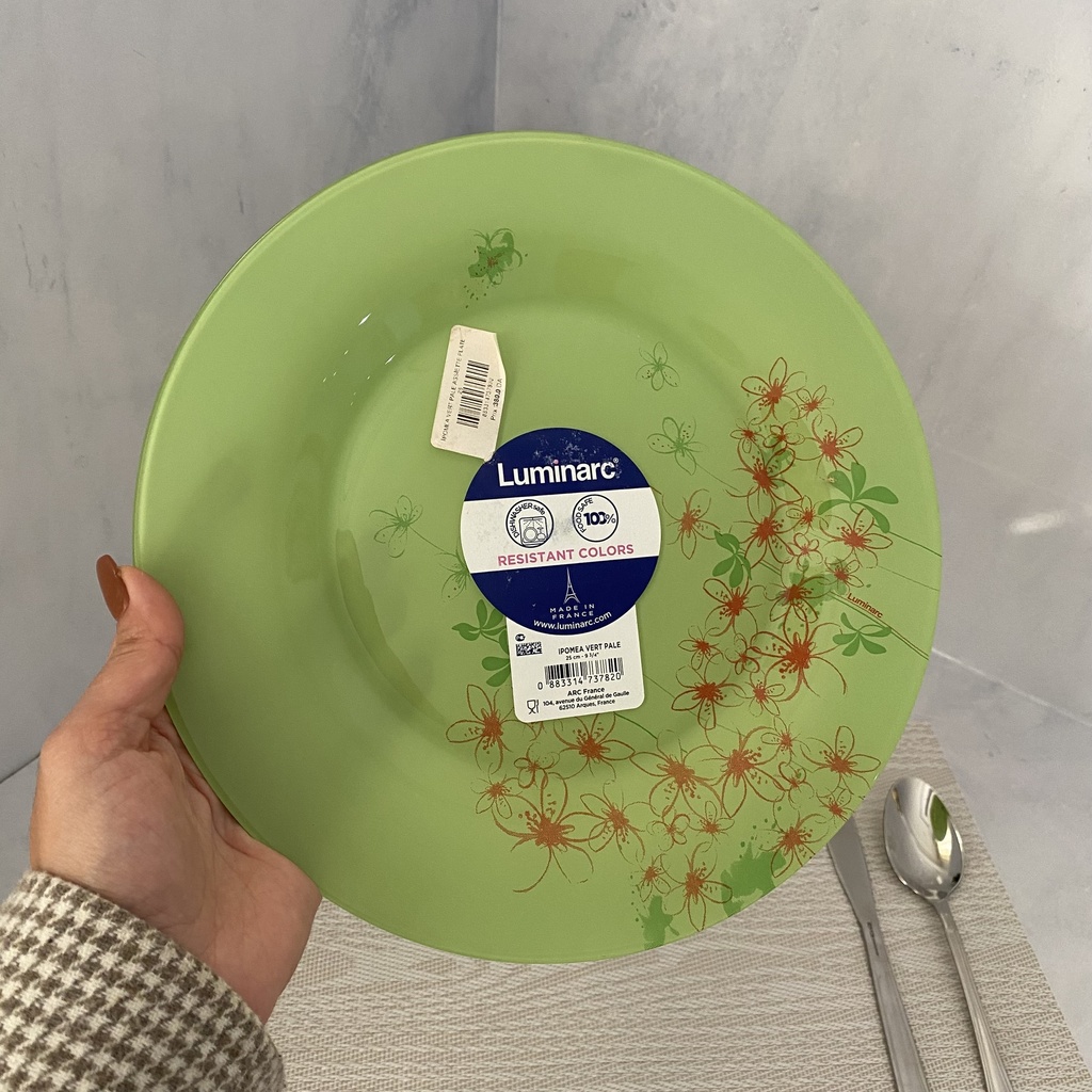 Ipomea Vert Pale Assiette Plate 25 Cm