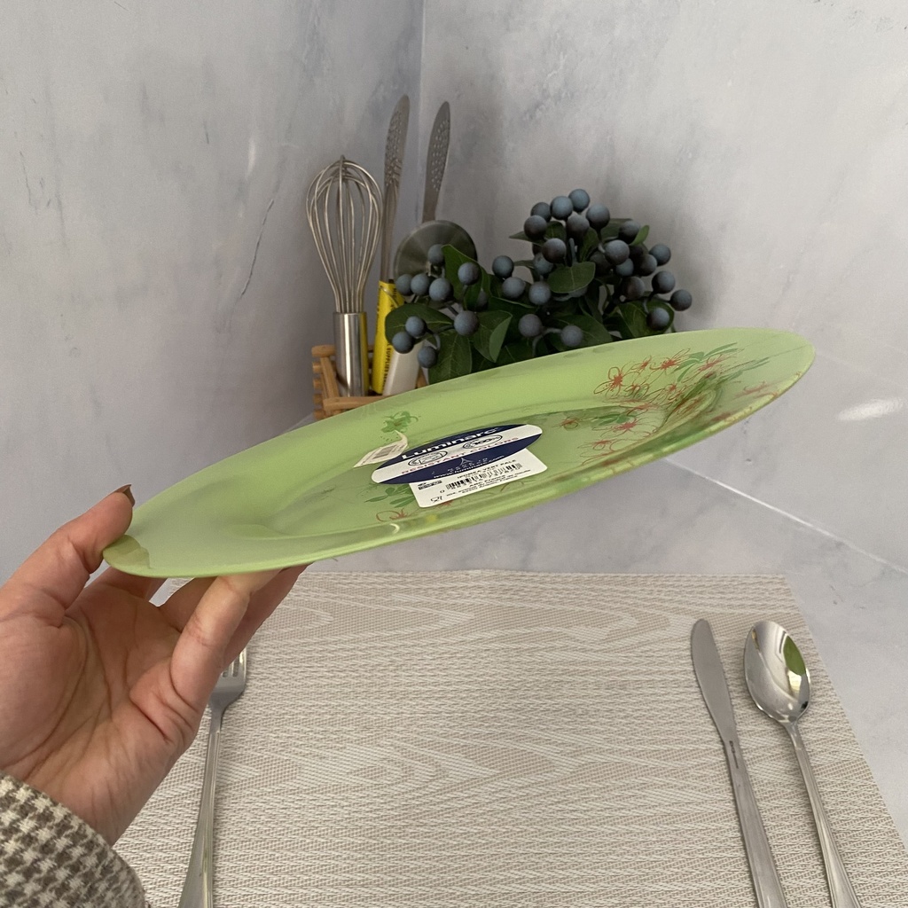 Ipomea Vert Pale Assiette Plate 25 Cm