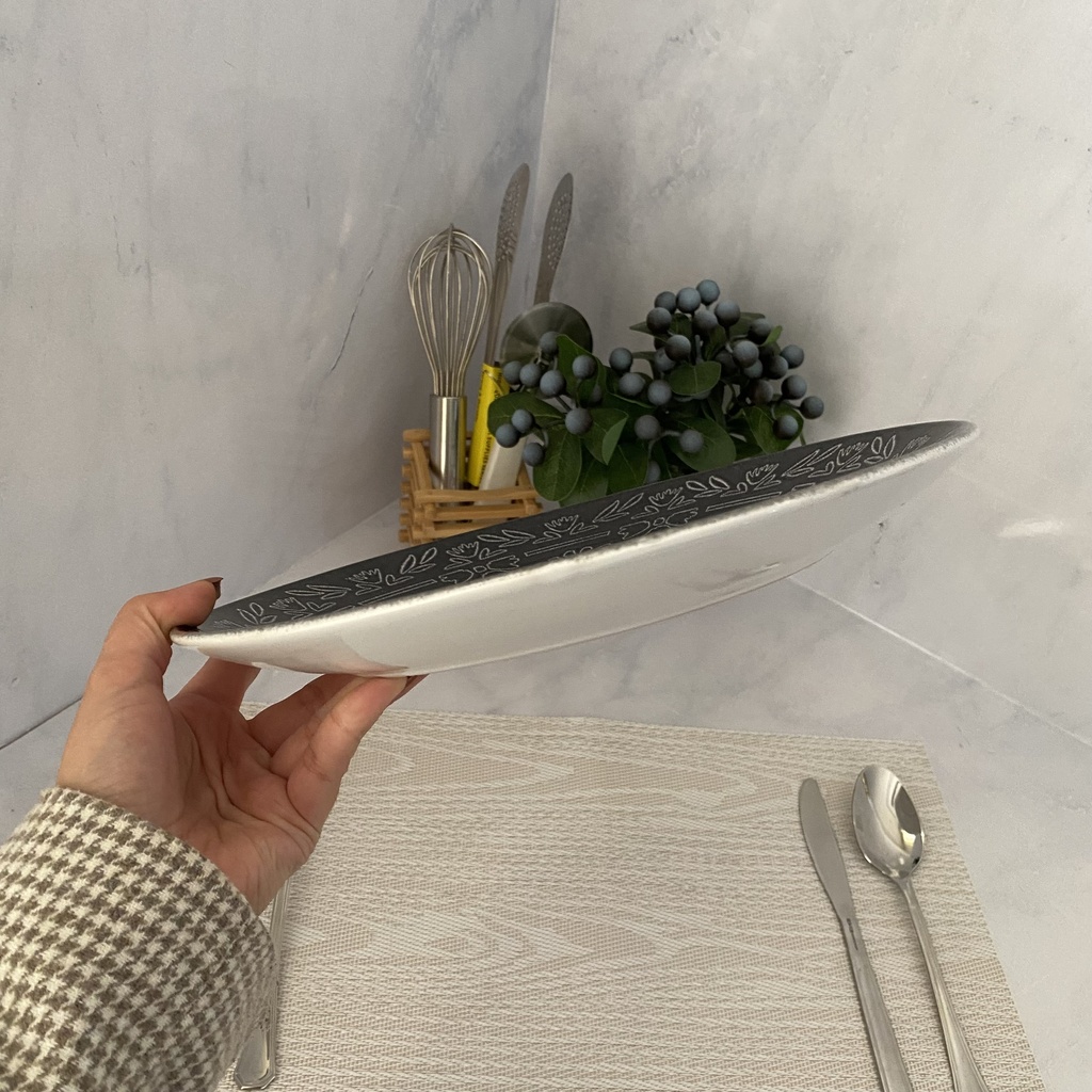 Assiette Plate Grise Midnight