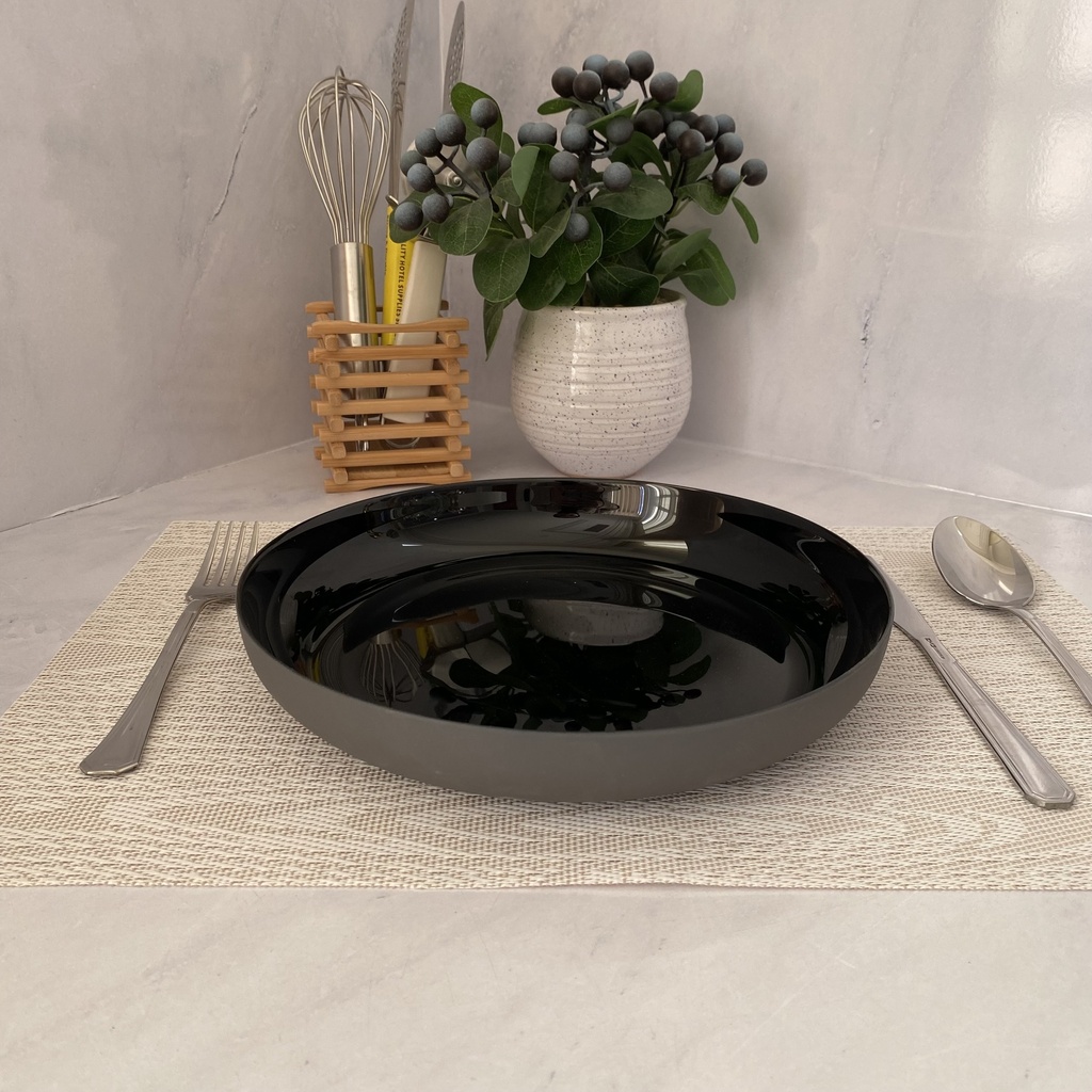 Vicky Noir Lava Stone Assiette Plate 25Cm