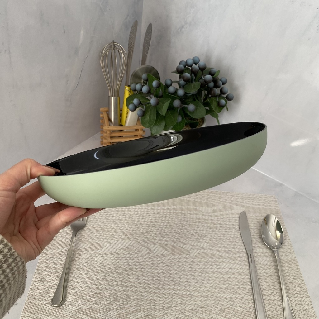 Vicky Noir Sauge Assiette 25Cm