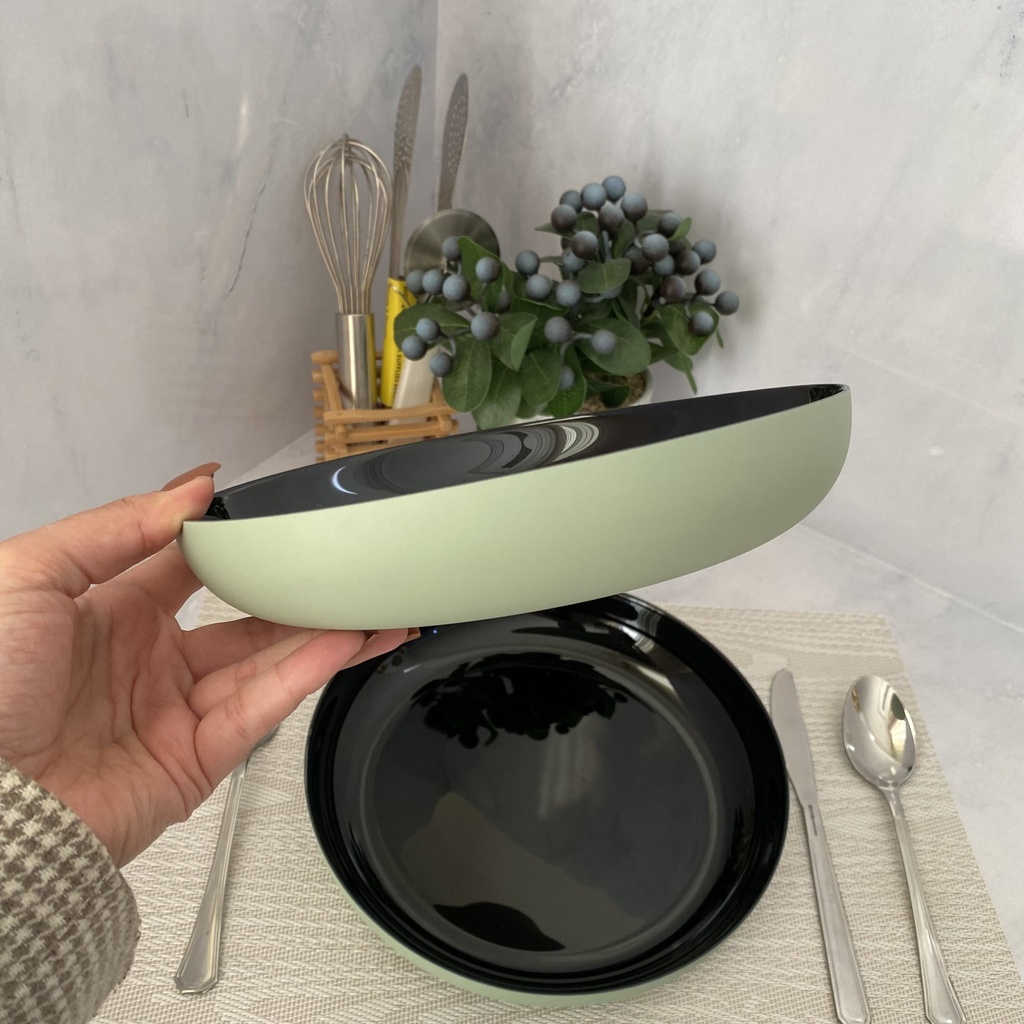 Vicky Noir Sauge Assiette 21Cm