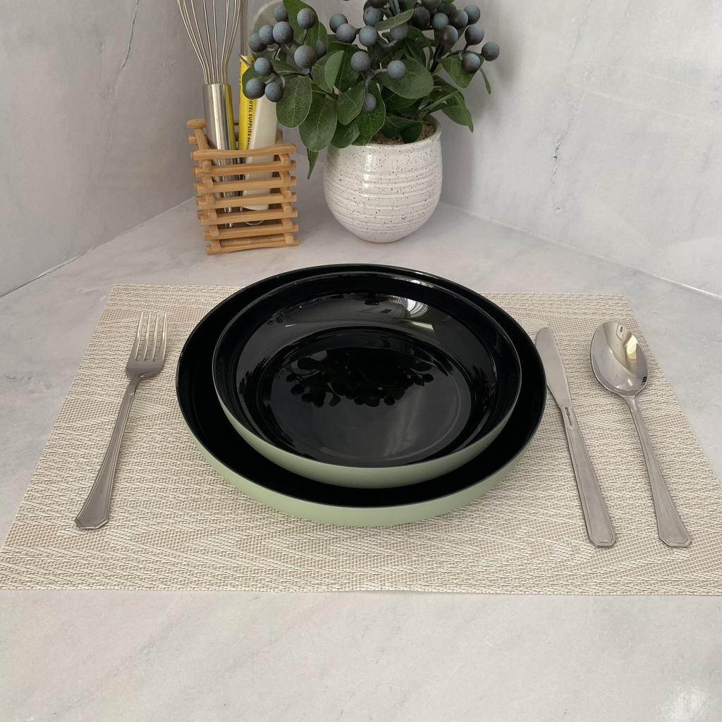 Vicky Noir Sauge Assiette 21Cm