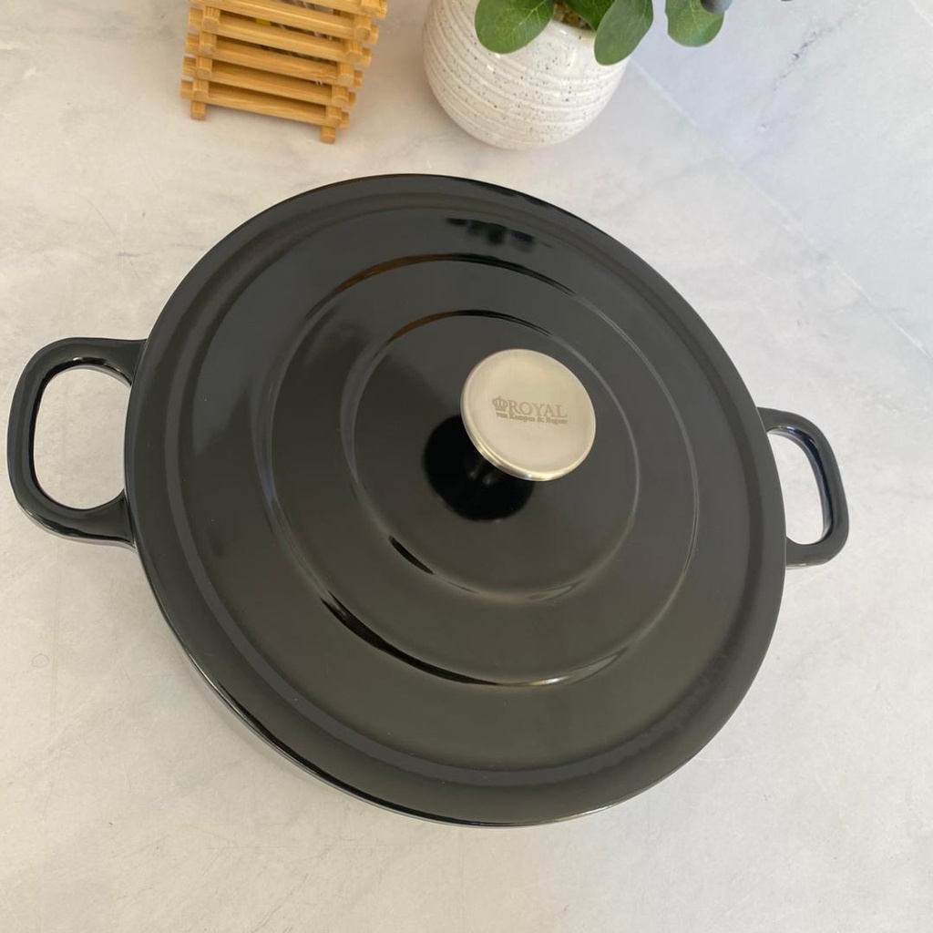 Cocotte En Fonte Ronde 24 Cm Noir