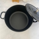 Cocotte En Fonte Ronde 24 Cm Noir