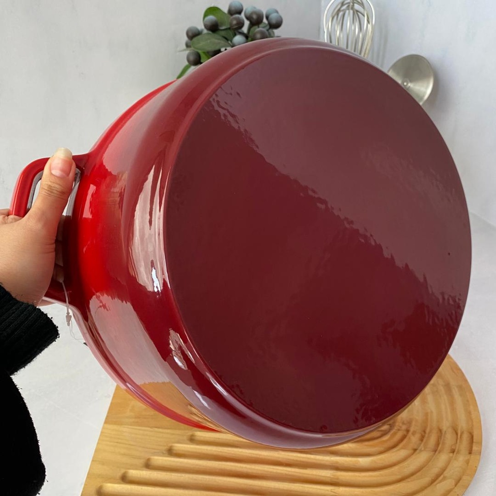 Cocotte Ronde En Fonte 28Cm Rouge