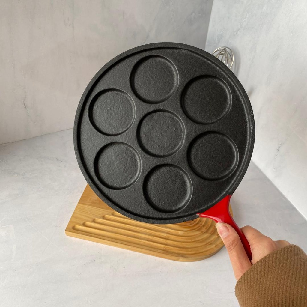 Poele A Pancake Rouge 23Cm En Fonte