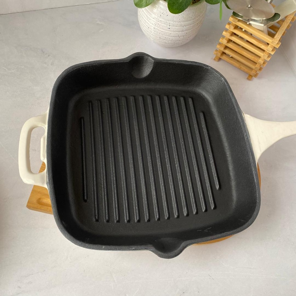 Poele A Grille En Fonte 28Cm Beige