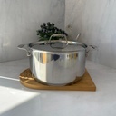 PACK TRADITION - Faitout Inox 23.5X13.3Cm - Casserole Inox 19.5X13Cm - Couscoussier Inox (6L) 20Cm - Poele Inox 28X5Cm