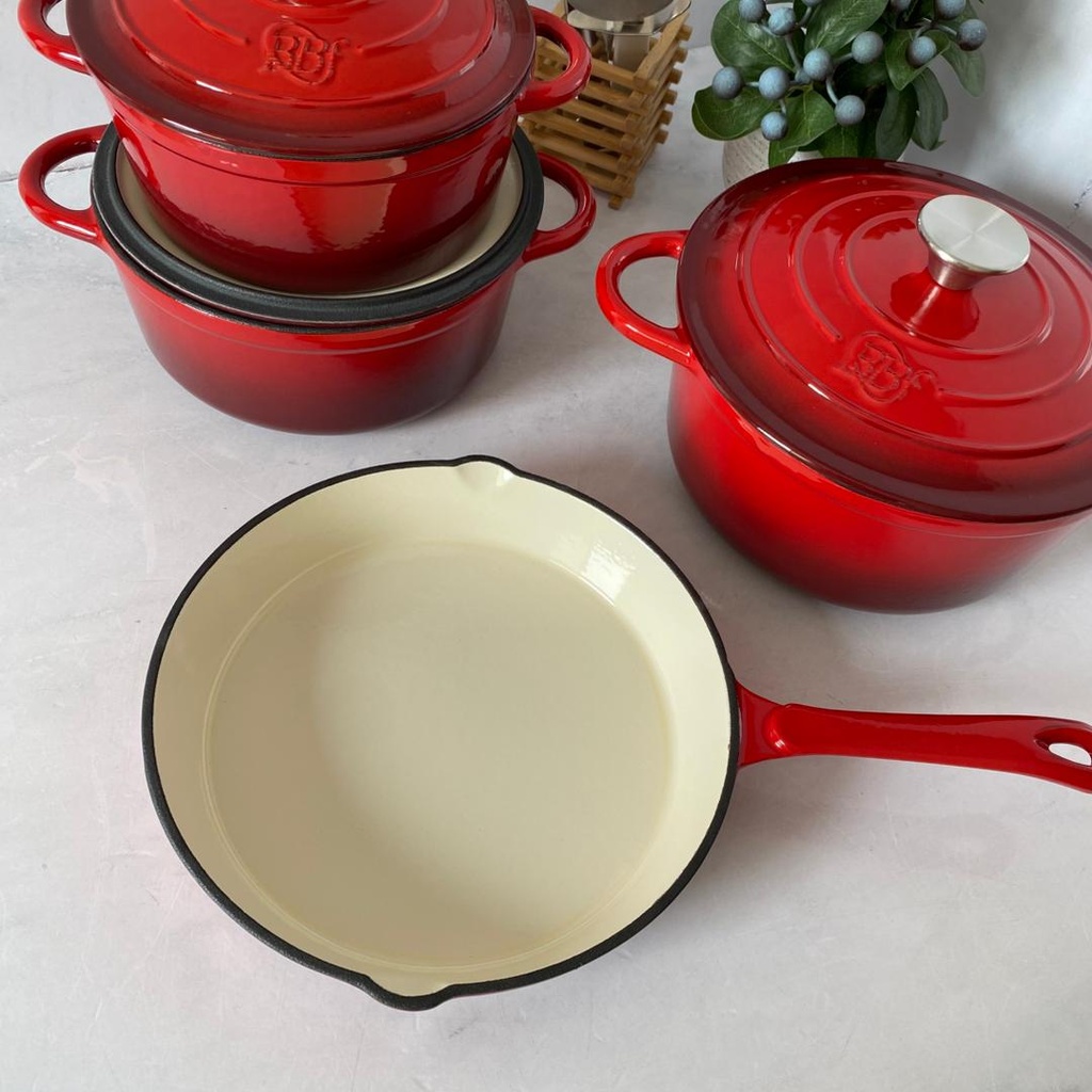 Batterie En Fonte 4 Pcs Rouge