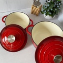 Marmite En Fonte 2Pcs Rouge