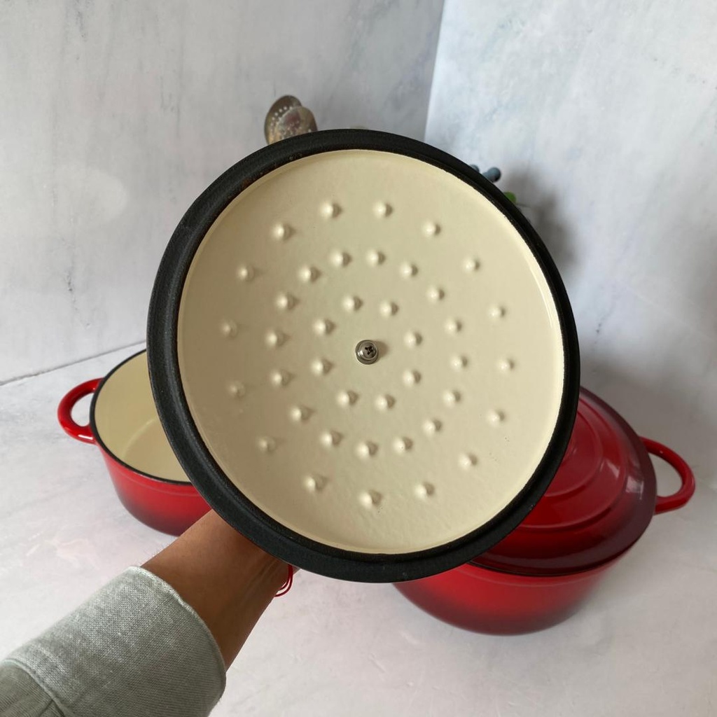 Marmite En Fonte 2Pcs Rouge