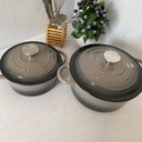 Marmite En Fonte 2Pcs Gris