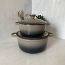 Marmite En Fonte 2Pcs Gris