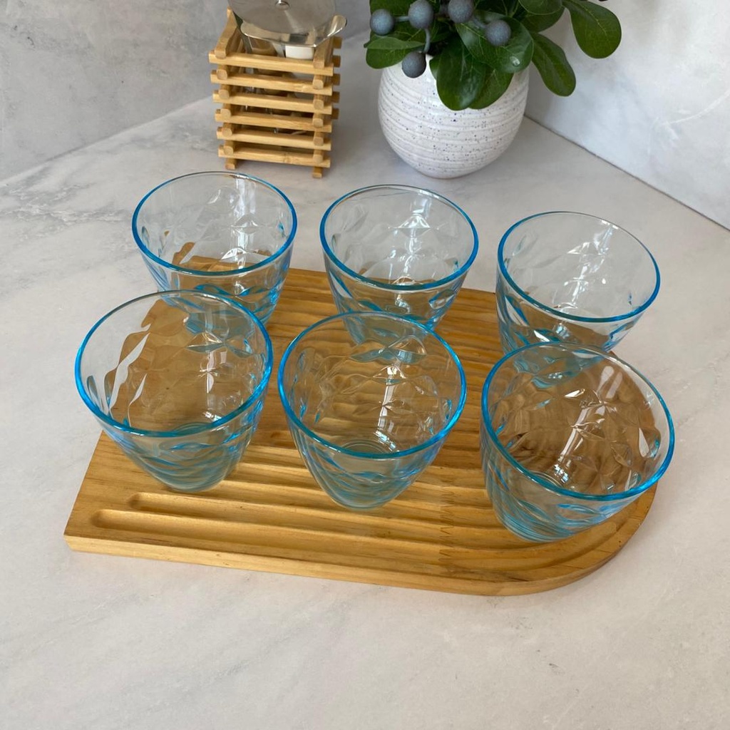 Verres A Eau Flora Bleu