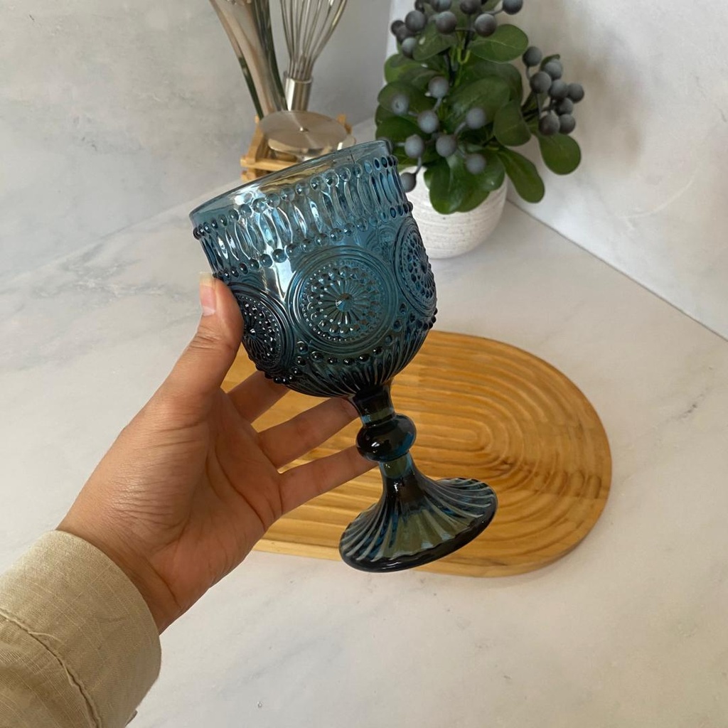 Sunflower Verre A Pied Bleu