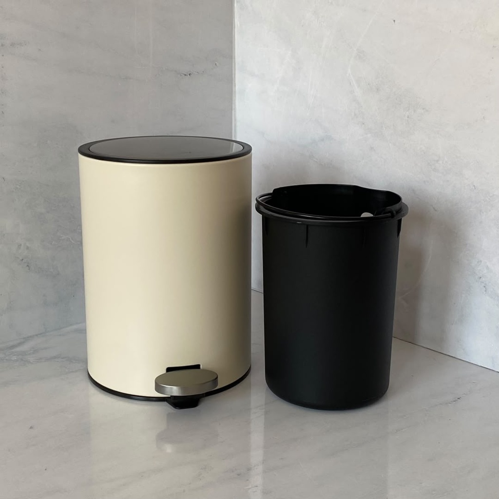 Poubelle A Pedale Jobs 3 L Creme Matte
