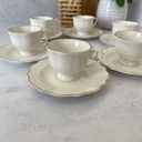 Golden Scalloped-Ensemble de 12 pcs  tasse et soucoupes 90 ml