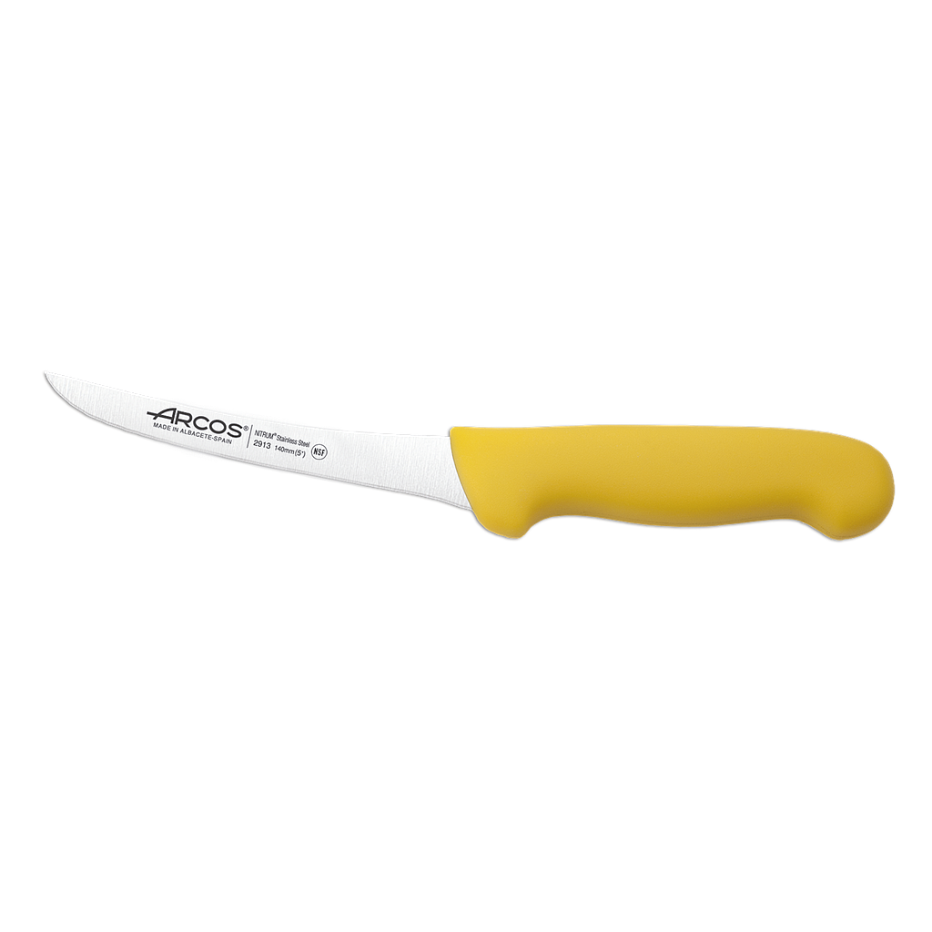 2900 Couteau A Desosser Courbe Jaune 140Mm