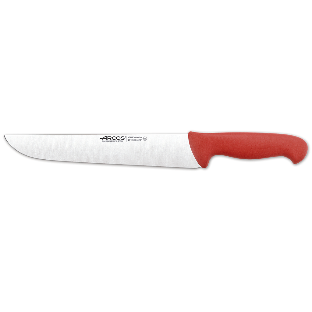 2900 Couteau De Boucher Rouge 250Mm
