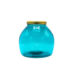 [5983F1133] Gold Edge  Vase 20Cm Bleu Turquois