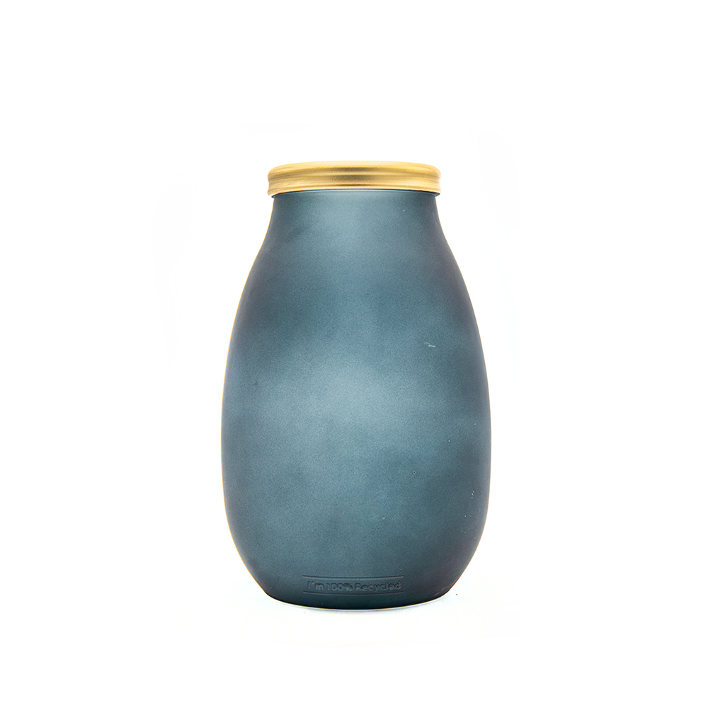 Gold Edge Vase 28Cm Bleu Petrol