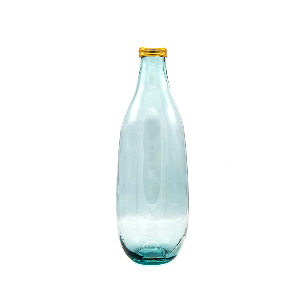 GOLD EDGE VASE 40CM BLEU GRIS