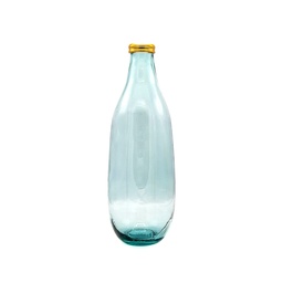 [5981F1130] Gold Edge Vase 40Cm Bleu Gris