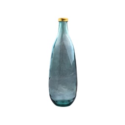 [5980F1130] Gold Edge Vase 75Cm Bleu Gris