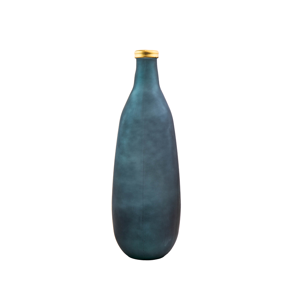 Gold Edge Vase 75Cm Bleu Petrol