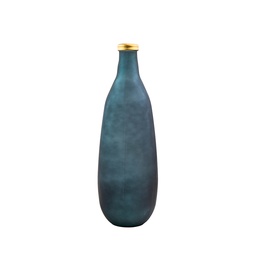 [5980F1132] Gold Edge Vase 75Cm Bleu Petrol