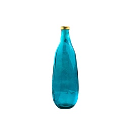 [5980F1133] Gold Edge Vase 75Cm Bleu Turquoise