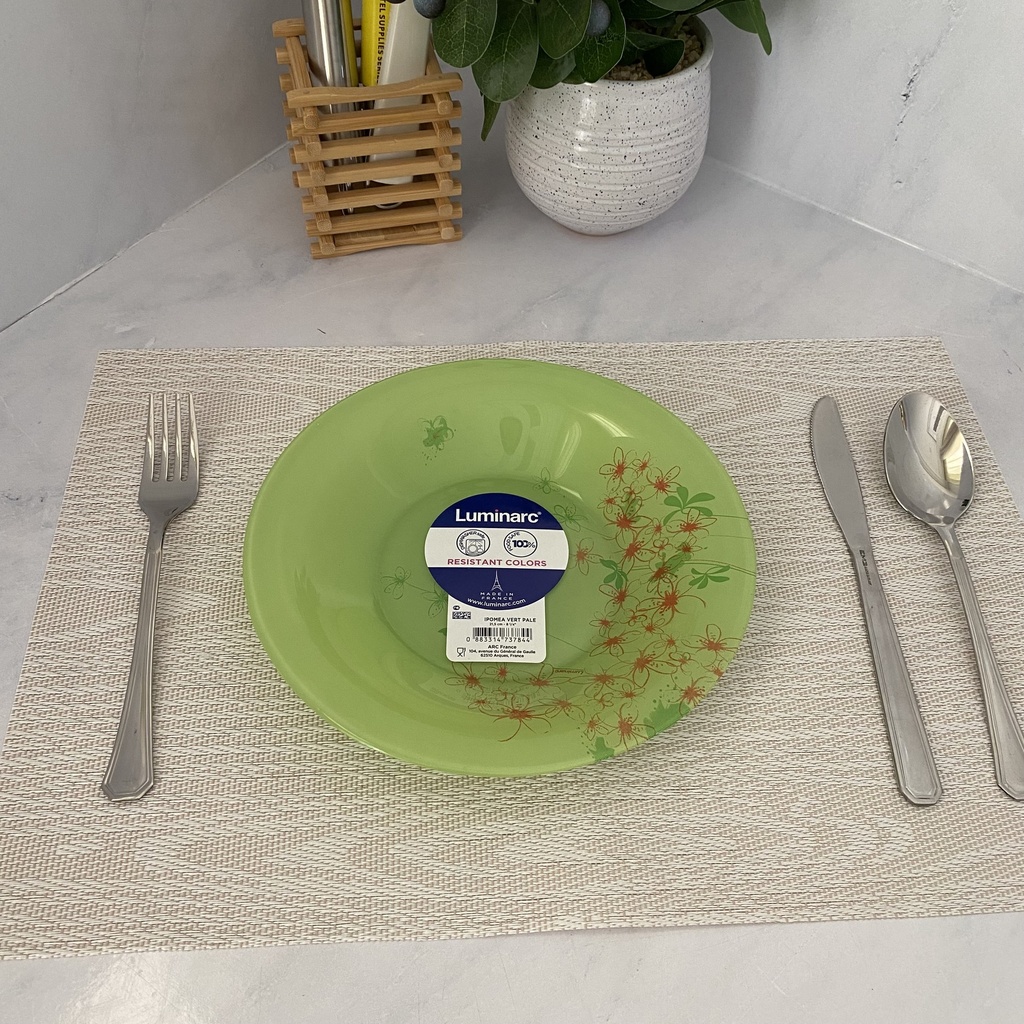 Ipomea Vert Pale Assiette Creuse 21.5 Cm