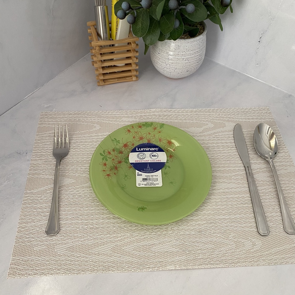 Ipomea Vert Pale Assiette Dessert 19.5 Cm