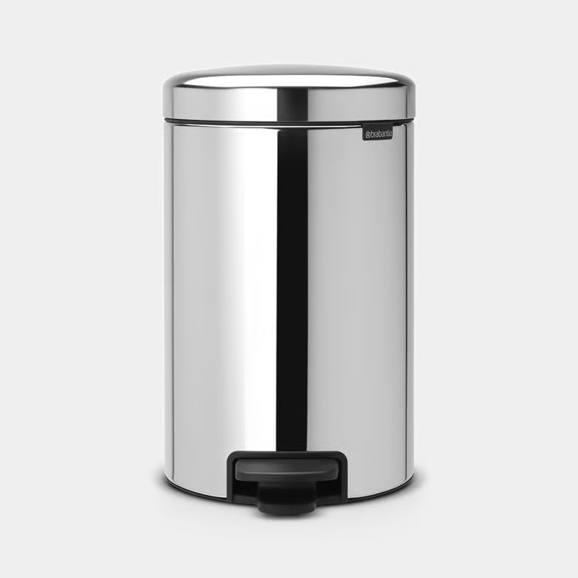 NEWICON POUBELLE A PEDALE 12L BRILIANT STEEL