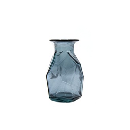 [5904DB30] Origami Vase 16Cm Bleu