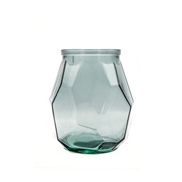 [5902DB30] Origami Vase Hurricane 19Cm Bleu