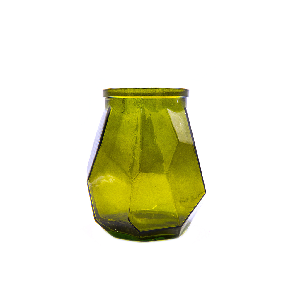 ORIGAMI VASE HURRICANE 19CM VERT