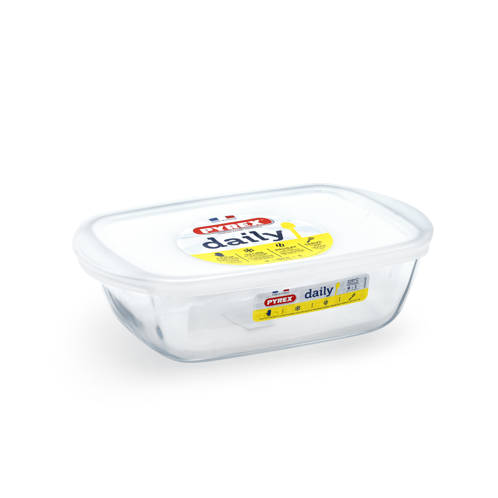 Pyrex Daily Plat Rectangulaire 23*15Cm Avec Couvercle