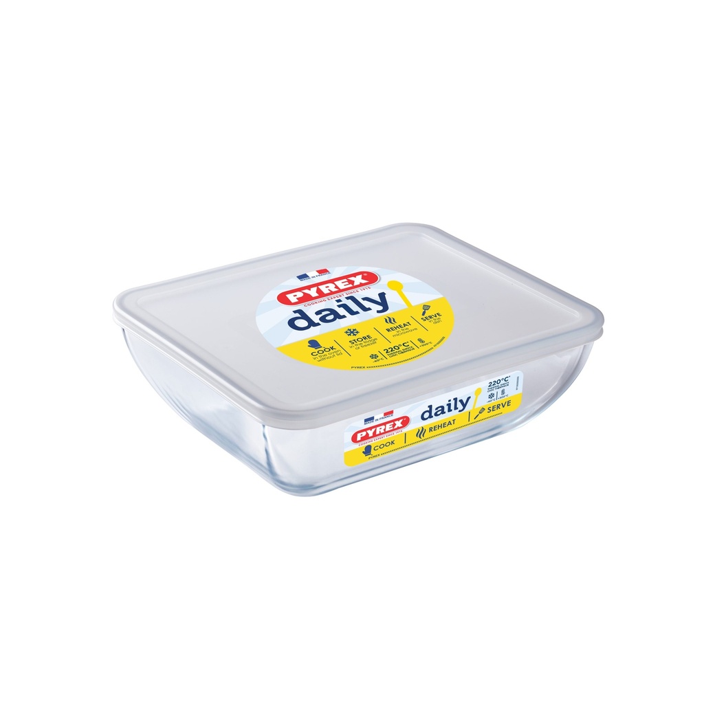 Pyrex Daily Plat Rectangulaire 3.5L Avec Couvercle